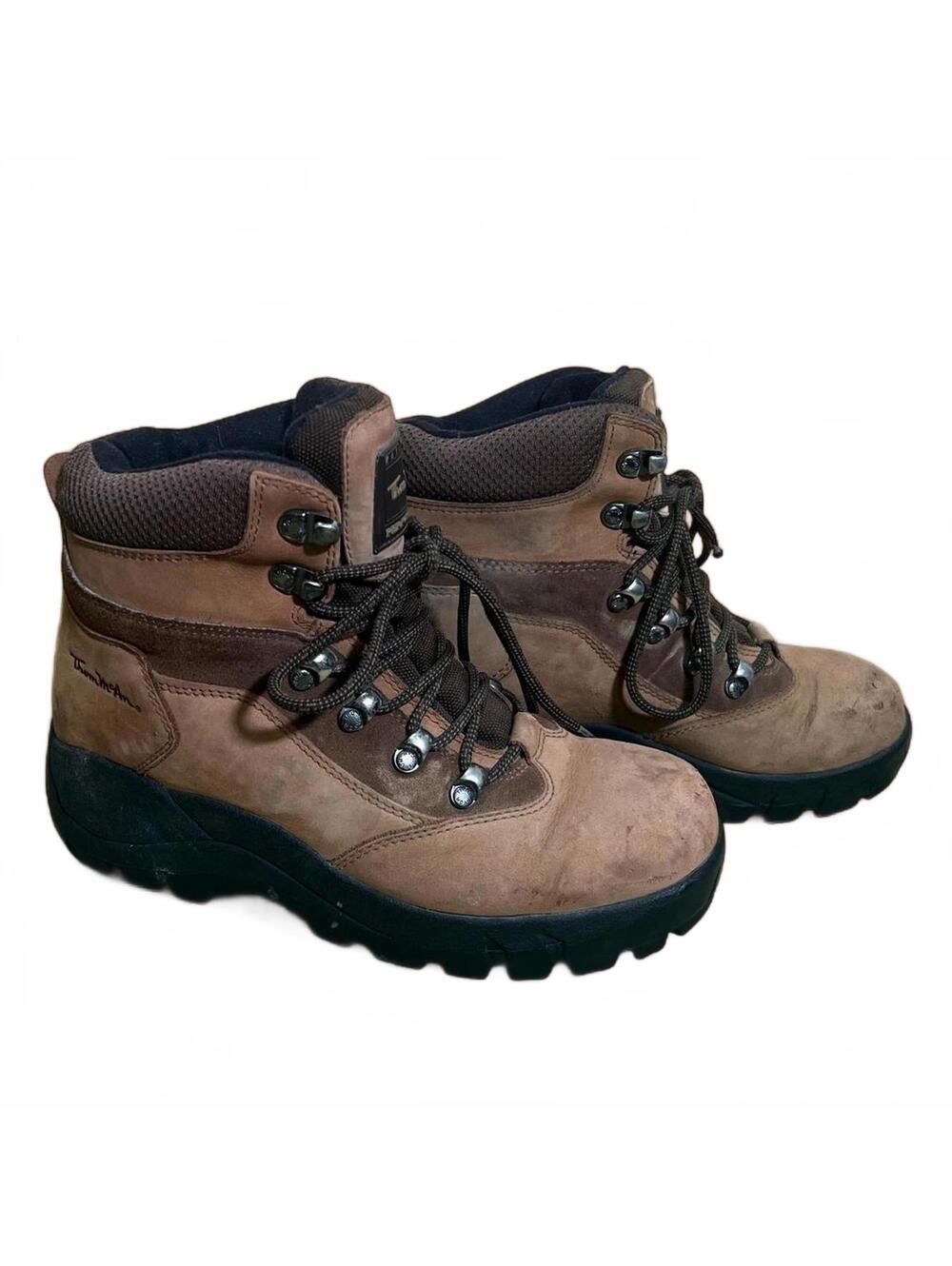 Thom McAn Mens Waterproof Brown Leather Hiking Boots Size 8 - Fits small